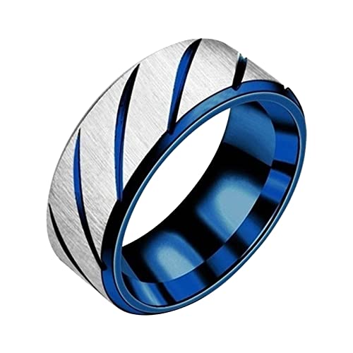 Ringe für Frauen Teen Girls Open Chunky Ringe Einfache Temperament Silber Ring Weibliche Mode Persönlichkeit Ring Ring Freundinnen Hand Schmuck Einfache Damen Ringe Ringe in Silber Damen (Blue, A) von YWJewly