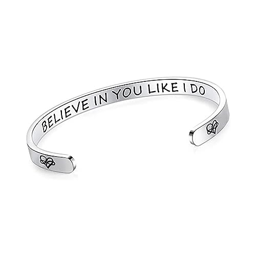 YWJewly Armbänder Set für Damen Klassisches, inspirierendes Spracharmband Edelstahl mit der Aufschrift „You Like I Do“, personalisiert Benutzerdefinierte Armband (Grey-6, One Size) von YWJewly