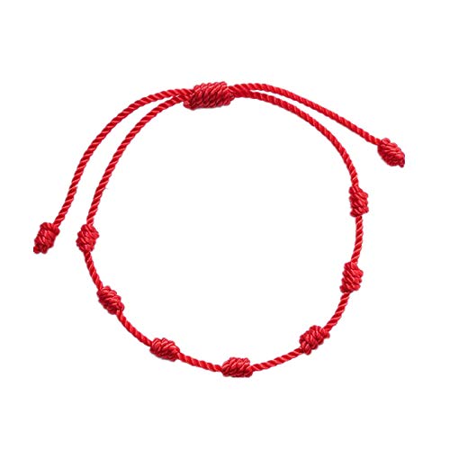 YWJewly Armband Schwester Seilarmband klein für Liebhaber geknotet rot verstellbare handgewebte Größenarmbänder Funkuhr Damen Armbanduhr (Red, One Size) von YWJewly