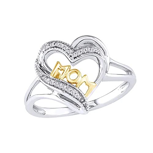 YWJewly Beliebte zarte Ringe sind einfach Ring Zirkon Herzförmig Buchstabe Trennung Liebe Farbe Ringe Ringe compatible with Machen Set Draht (C, 8) von YWJewly