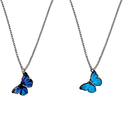 YWJewly Coquettes Jewelry Teenager-Halskette, verstellbar, Schmuck, weiblicher Anhänger, Mädchen, süßes Set-Zubehör Halskette Klettern (Blue-F, One Size) von YWJewly