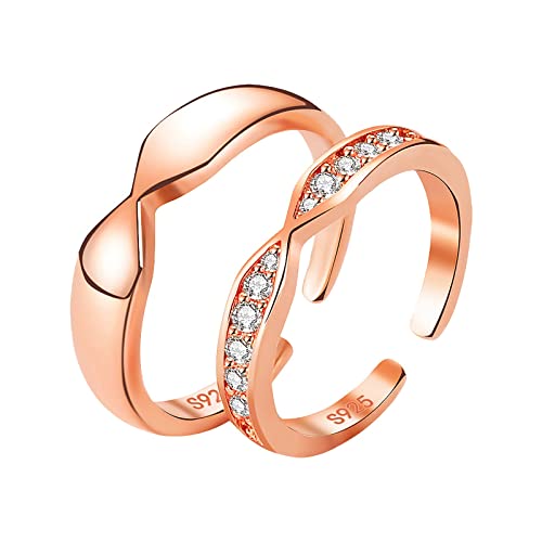 YWJewly Geburtstagsgeschenke Eröffnung Allgleiches weiblicher Index Luxus Mode verstellbarer Ring Mode Fingerring Licht personalisierte Ringringe Ring Her Der Ringe (Pink, One Size) von YWJewly