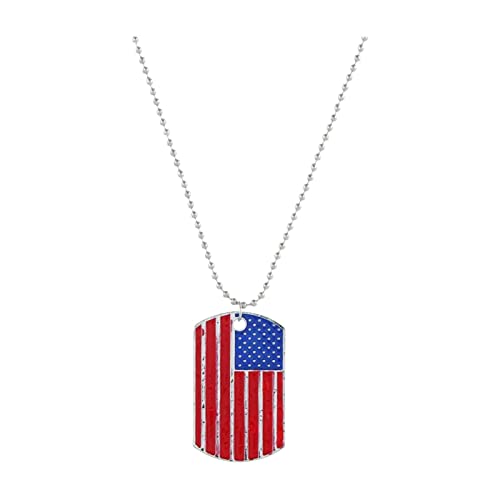 YWJewly Initiale Herz Anhänger Buchstabenkette Schmuck Day Diamond Flag Oil Heart Halskette Love Flag Drip Independence Halsketten & Anhänger Halsketten Glücksbringer (1-blue, One Size) von YWJewly