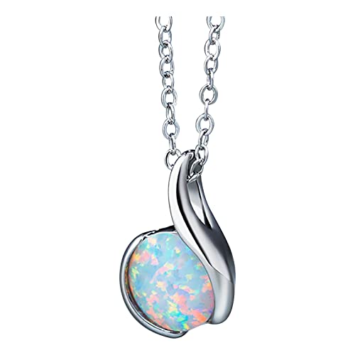 YWJewly Kette Herren Mit Anhänger Mode-Opal-Anhänger-Halskette für Frauen-Jubiläums-wunderbare Geschenke Halskette O Ring (A, One Size) von YWJewly