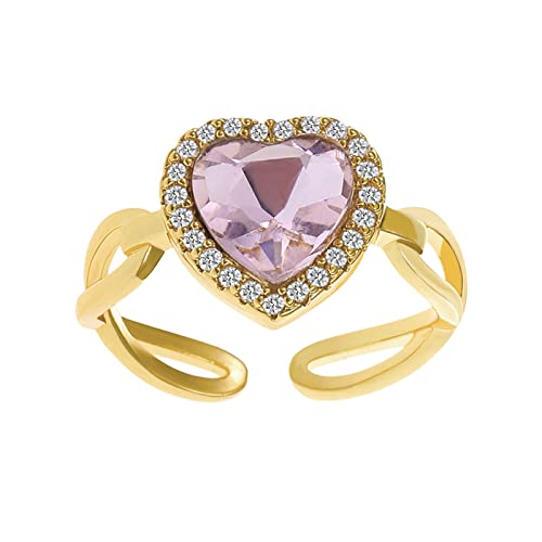 YWJewly Knucklel für Mädchen Mädchen-Herz-offener Ring -Blau-Rosa-Herz-Ring Kamera Ringe (Pink, One Size) von YWJewly