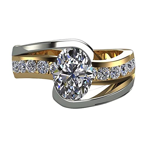 YWJewly Kristallring mit Ausschnitt Weibliche Mode Mode Allgleiches Ring Ring Index Persönlichkeit Zirkon Licht Luxus Finger Weiß Ring Ringe Ringelblume Extrakt (SilverB, One Size) von YWJewly