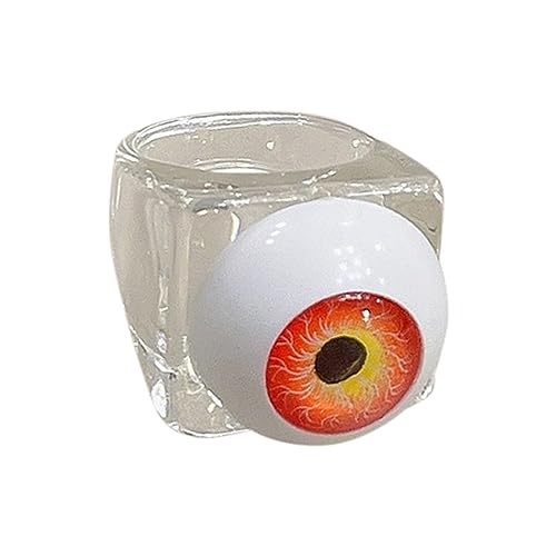 YWJewly Mittelerde Der Ringe Blinkende Ringe, Halloween-Dekoration Partyringe, lustige Augapfelringe für Kinder, Männer Frauen Ringe Basteln Silber (Red, One size) von YWJewly