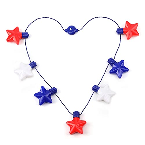 YWJewly Modeschmuck Halskette Lang 7 Lichter National Day Zubehör Independence Day Luminous Halskette 69 Halskette (Blue-a, One Size) von YWJewly