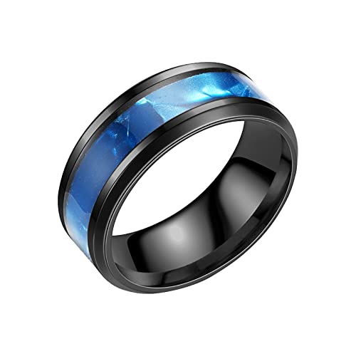 YWJewly Modeschmuck Trendige Accessoires Ring Männer Beliebte Exquisite Ring Einfache Modeschmuck Beliebte Accessoires Hoden Ringe (Blue, 13) von YWJewly