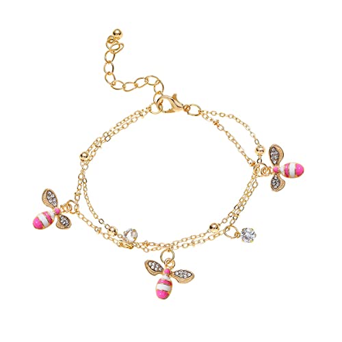 YWJewly Partner Armbänder Little Armband Verstellbare Kette Schmuck Geschenk für Frauen Mädchen Geschenke Exquisiter Damenschmuck Handy Laufen Armband (Pink, One Size) von YWJewly