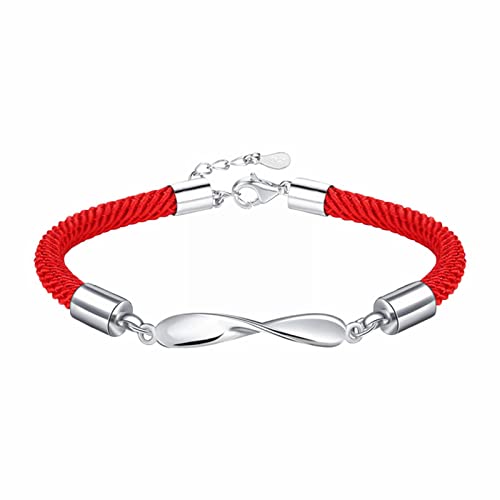 YWJewly Partnerarmband für Sie and Ihn Valentinstag Armband geflochtenes rotes Seil Paar Armband ewige Liebe Schmuck Geschenk Damen Armband Uhr (Red, One Size) von YWJewly