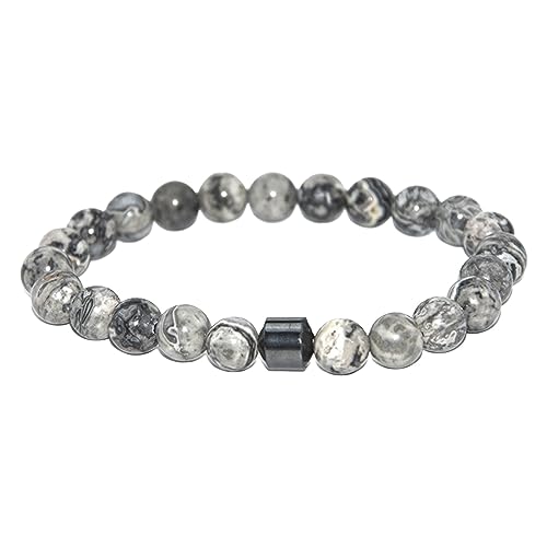 YWJewly Personalisierbares Partnerarmband Armband mit Diamantperlen, weiß-türkisem Kristallpulver-Armband für Männer Frauen Epilepsie Armband (Grey, One Size) von YWJewly