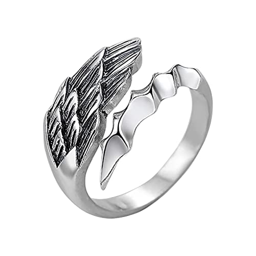 YWJewly Ringe Edelstahl Damen Ring Ring Kreatives Geschenk Einfach Retro Männer Paar Frauen Ring Persönlichkeitsringe Bettbezug Der Ringe (AS shown #5, One Size) von YWJewly