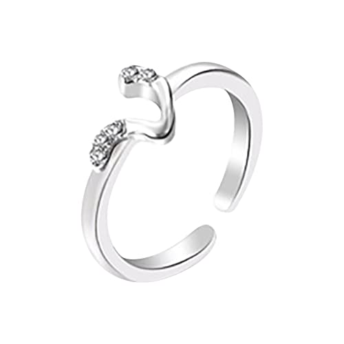 YWJewly Vintage Knöchelring-Set dekorative Ringe Voller -Zirkon-Ring für Damenmodeschmuck Beliebte Accessoires Ringeltop Damen (V, One Size) von YWJewly
