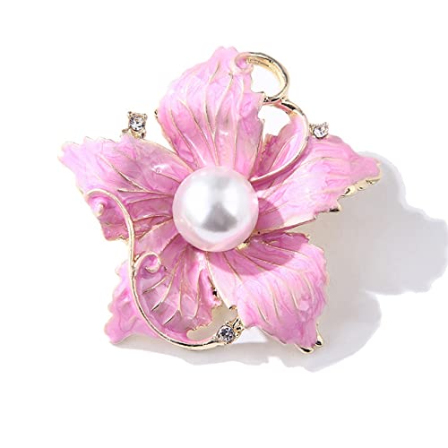 ZubehöR für Frauen and MäDchen Mode Tropfen Öl Brosche Kragennadel Koreanisch Legierung Perle Corsage Mode Perle Corsage Damen Mantel Brosche Schmuck 1pc Buddhistischer Schmuck (d-Pink, One Size) von YWJewly