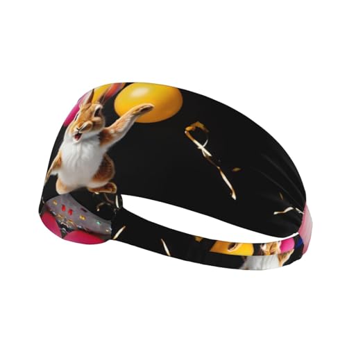 Elastisches Sport-Stirnband, Haarband, YYHWHJDE mit buntem Kaninchen-Weltdruck, athletisches Band für Damen und Herren Elastisches Sport-Stirnband, Haarband, YYHWHJDE mit buntem Kaninchen-Weltdruck, athletisches Band für Damen und Herren von YYHWHJDE