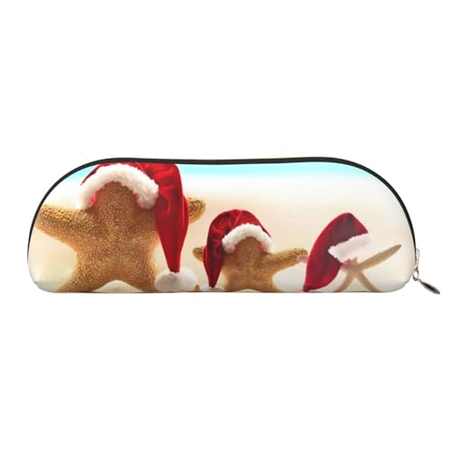 YZHYWJFF Halbrunde Aufbewahrungstasche aus bedrucktem Leder, Motiv: Merry Christmas Beach, geeignet für Schule, Arbeit und Geschäftsreisen, gold, Einheitsgröße, Kulturbeutel YZHYWJFF Halbrunde Aufbewahrungstasche aus bedrucktem Leder, Motiv: Merry Christmas Beach, geeignet für Schule, Arbeit und Geschäftsreisen, gold, Einheitsgröße, Kulturbeutel von YZHYWJFF