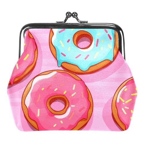 Kleine Geldbörse für Damen, Münzbörse für Damen, Cartoon-Donuts, Kleingeldbörse, mehrfarbig, 4.3x4.7 in, Komfortabel von YZUOUZY