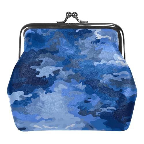 YZUOUZY Kleine Geldbörse für Damen, Münzbörse für Damen, abstrakte blaue Punkte, Camouflage, Kleingeldbörse, mehrfarbig, 4.3x4.7 in, Komfortabel von YZUOUZY