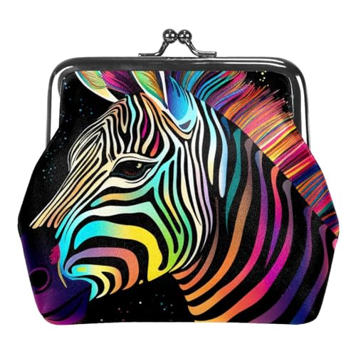 YZUOUZY Kleine Geldbörse für Damen, Münzbörse für Damen, abstraktes nordeuropäisches Zebra, Wechselgeldbörse, Mehrfarbig, 4.3x4.7 in, Komfortabel von YZUOUZY