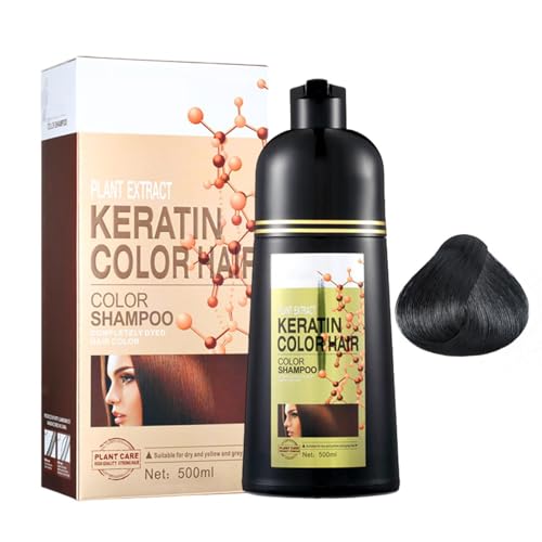 Schwarzes Haarfarbshampoo – Natürliches Haarfärbeshampoo, 6-in-1-Haarfärbemittel Deckt Graues Haar Ab, Langanhaltendes Farbshampoo Für Männer Und Frauen, Hält 30 Tage, 500 Ml Schwarzes Haarfarbshampoo – Natürliches Haarfärbeshampoo, 6-in-1-Haarfärbemittel Deckt Graues Haar Ab, Langanhaltendes Farbshampoo Für Männer Und Frauen, Hält 30 Tage, 500 Ml von Yabauuop