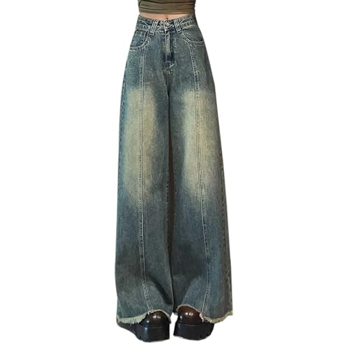 Baggy Jeans Damen Baggy Y2k Boyfriend Jeanshose High Waist Hip Hop Straight Vintage Denim Hose Sommer Freizeit Streetwear Hose von Yamjisen