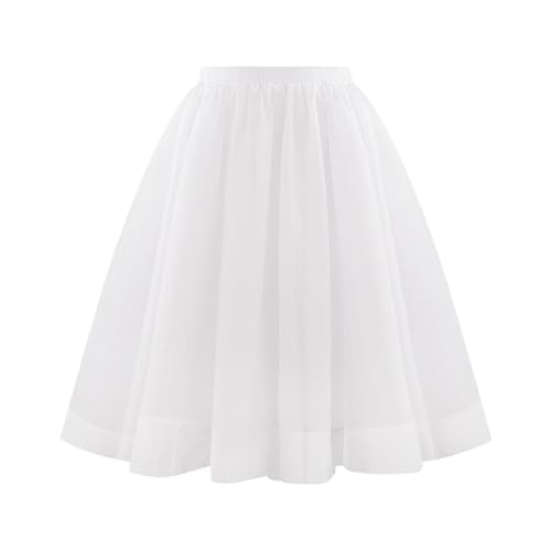 Yamjisen Women's Carnival Costume Tulle Skirt 50s Tutu Skirt Tutu Petticoat Short Ballet Dance Dress Gown Evening Dress High Waist Elastic Petticoat Tulle Skirt (White, XL) von Yamjisen