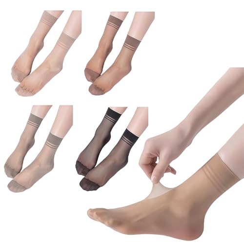 Yamobi 12 Paar Nylon Socken Damen,Ultra-Dünne Feinstrümpfe Damen Söckchen,20 DEN Transparente Feinsöckchen mit Verstärkter Spitze,Feinstrümpfe Leicht Glänzendem Yamobi 12 Paar Nylon Socken Damen,Ultra-Dünne Feinstrümpfe Damen Söckchen,20 DEN Transparente Feinsöckchen mit Verstärkter Spitze,Feinstrümpfe Leicht Glänzendem von Yamobi