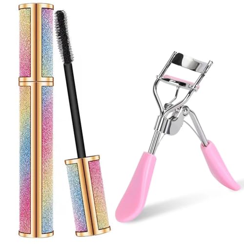 4D Silk Fiber Lash Mascara for Longer, Thicker, Voluminous Eyelashes,Natural Waterproof Smudge-Proof, All Day Full, Long, Thick, Smudge-Proof Eyelashes With Eyelash Curler von Yanficer