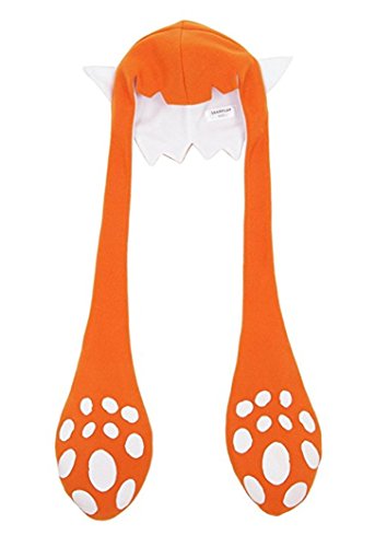 Yanli Cuttlefish Kinder Kids Erwachsene Winter Warm Weichen Plüsch Hood Ohrwärmer Schal Hut (Orange, L) von Yanli