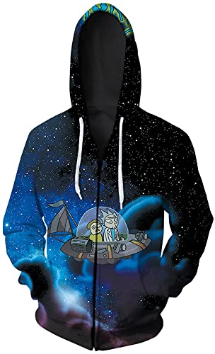 Morty Jacke Mantel Rick Sanchez Cosplay Sweatshirts Zip-Up Hoodie für Herren und Damen (3XL, Stil 11) von Yanny