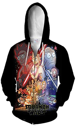 Morty Jacke Mantel Rick Sanchez Cosplay Sweatshirts Zip-Up Hoodie für Herren und Damen (M, Stil 09) von Yanny