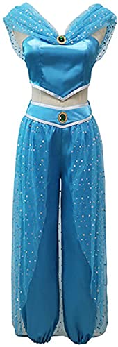 Yanny Erwachsene Arabische Prinz Prinzessin Cosplay Frauen Aladdin Jasmine Kostüm Männer Straße Ratte Outfits Märchen Halloween Anzüge (3XL, Stil 1) von Yanny