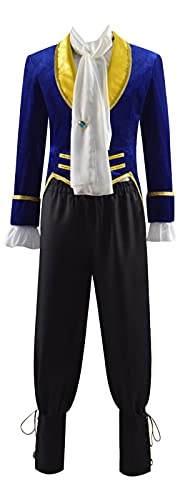 Yanny Prince Beast Cosplay Jacke Zubehör Halloween Uniform Anzug Beauty and Beast Kostüm Erwachsene Männer (Blue, XX-Large) von Yanny