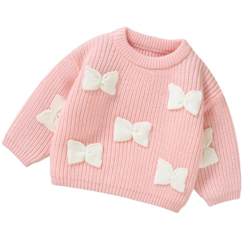 Yaopelky Baby Mädchen Strickpullover Mit Netter Schleife - Warme Rundhals-Oberteile Mit Langen Ärmeln Für Kleinkind Mädchen Yaopelky Baby Mädchen Strickpullover Mit Netter Schleife - Warme Rundhals-Oberteile Mit Langen Ärmeln Für Kleinkind Mädchen von Yaopelky