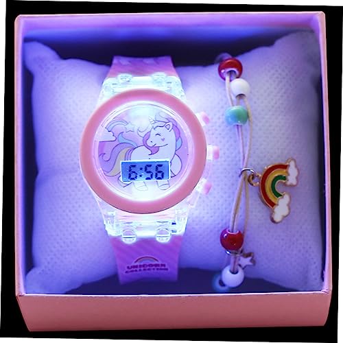 Yardenfun 1 Set Einhorn Uhr Kinderzubehör Leuchtende Kinderuhr Cartoon Kinderuhr Verstellbare Kinderuhr Verstellbare Kinderuhr Dekorative Armbanduhr Kinderzubehör von Yardenfun