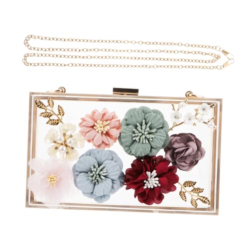 Yardenfun 1 Stück Handtasche Mit Blumen Clutch Blumen Hochzeitstasche Damen Umhängetasche Hochzeits Geldbörse Blumen Abendtasche Hochzeitstasche Blumen Abendtasche Modische Clutch von Yardenfun