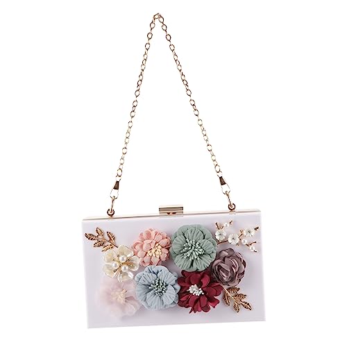 Yardenfun 1 X Handtasche Hochzeitstasche Kleine Quadratische Tasche Hochzeits Geldbörse Modische Clutch Geldbörse Clutch Tasche Damen Umhängetasche Blumen Clutch Tasche von Yardenfun