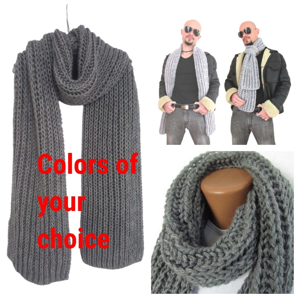 Lenny Schal, Oversized Hand Gestrickter Chunky Schal Für Männer Und Frauen, Großer Langer Boho Hippie Decke, Geschenk Ihn, Auf Bestellung von YarnforknittingShop