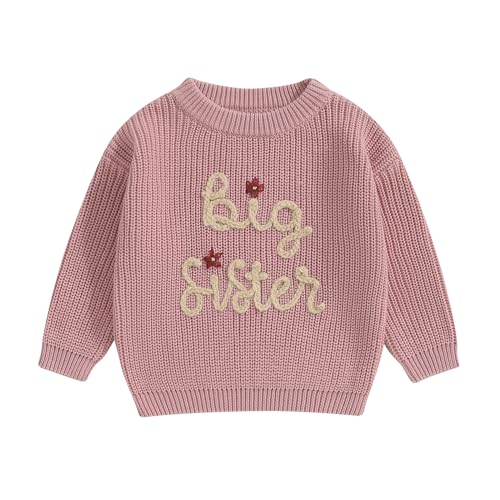 Yassiglia Big Sister Little Sister Passende Outfits Kleinkind Baby Mädchen Herbst Winter Pullover Niedlich Strickpullover Buchstabe Stickerei Pullover Top Strickwaren, Rosy Pink-big, 2-3 Jahre Yassiglia Big Sister Little Sister Passende Outfits Kleinkind Baby Mädchen Herbst Winter Pullover Niedlich Strickpullover Buchstabe Stickerei Pullover Top Strickwaren, Rosy Pink-big, 2-3 Jahre von Yassiglia