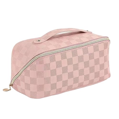 Damen große Aufbewahrung Make-up Organizer Tasche mit Reiß Verschluss; PU-Leder Kosmetik Tasche perfekt für Feiertage und Geburtstage von Yawdil