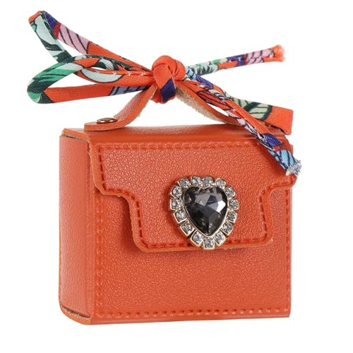 Tragbare Mini-Handtasche Autoschlüssel Aufbewahrungstasche Frauen Mode Tasche Anhänger Lippenstift Parfüm Flasche Kopfhörer Aufbewahrungsbox Geldbörse, Orange von Yawdil