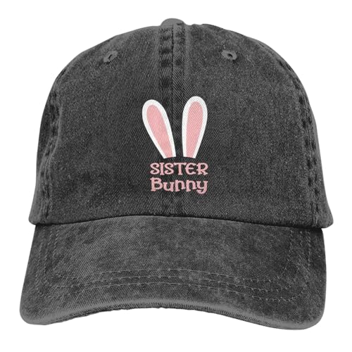 Yaxinduobao Too Hip Hop Ostern Baseballkappe Golf Dad Hut Verstellbar Original Klassisch Niedriges Profil Baumwolle Hut Herren Damen, Sister Bunny Black 4, One size von Yaxinduobao