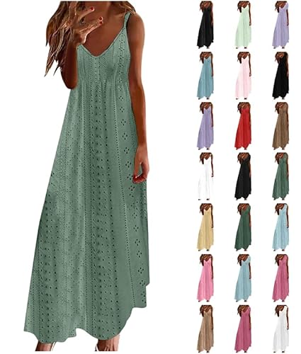 Ybing Damen Sommerkleid Elegant Schicke, Günstig Strandkleid Leicht Luftig, Ärmelloses, Ärmelloses Sommerkleid, Freizeitkleid Lockerer Bequem, Sale Clearance Kleid Lässiger Modischer Blitzangebote von Ybing