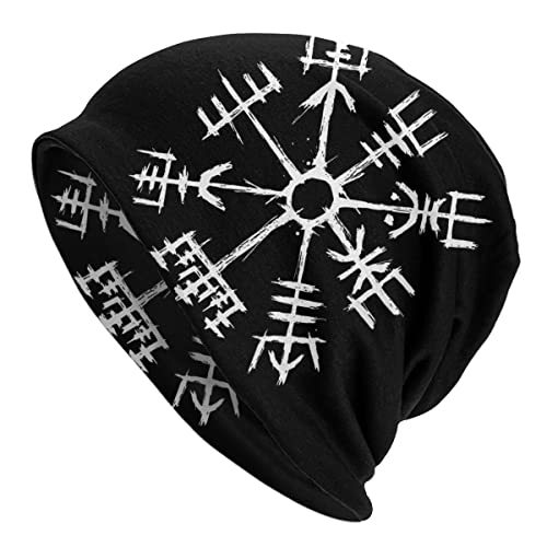 Print Hat Viking Unisex-Mütze Vegvisir Kompass Strickmütze Hip-Hop-Ohrenschützer-Mütze Straßenmütze Outdoor-Mütze Doppelschicht Dünner Hut Atmungsaktiver Hut Wikinger-Stil Fischermütze von YeSbTx