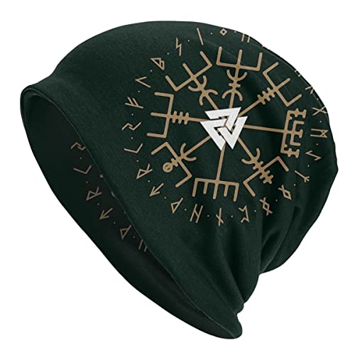 YeSbTx Print Hat Vegvisir Keltische Wikinger-Mütze, Warme Mütze, Radfahren, Lässige Mütze, Schutz, Männer, Frauen, Wandermütze, Doppelte Dünne Mütze, Wikinger-Stil, Angelmütze von YeSbTx