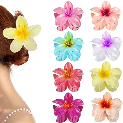 YeahBoom 8 Stück Blumen Haarspangen,Haarspangen Damen,Haarklammern für Frauen,Blumen-Haarspangen Haarkrallen Haarschmuck,Dekorative Haarschmuck,Haarspiralen Clip,Rutschfeste Kunststoff Haarspangen von YeahBoom