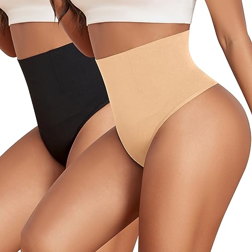 Yeblues 2Paar Damen Bauchweg Unterhose Shapewear, Miederhose Bauch Weg Unterhosen String Tanga Hose Unterwäsche Slip Hosen Shaping,Shape Stark Formende Body Shaper für Frauen von Yeblues