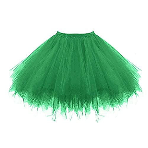 Yeehliny Damen Tüllrock Rockabilly Petticoat Tutu Unterrock Karneval Kostüm Kurz Ballet Tulle Ballkleid Fasching Underskirt Tanzkleid Rock Party Minirock Tüllrock Festliche Kostüm (J) von Yeehliny