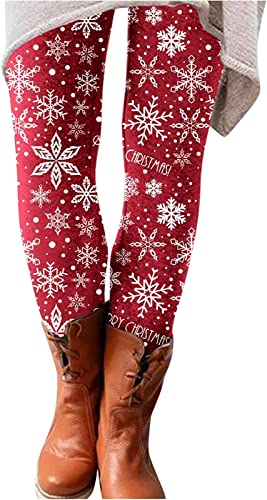 Yeehliny Strumpfhose Damen Winter Weihnachten Muster Thermo Leggings Weihnachtsleggins Thermoleggings Winterleggins Winterhose Freizeithosen von Yeehliny